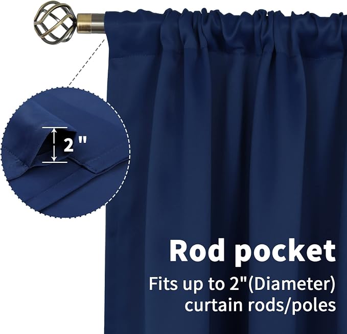 BGment Navy Blue Small Curtains 30 Inch Length - Image 5