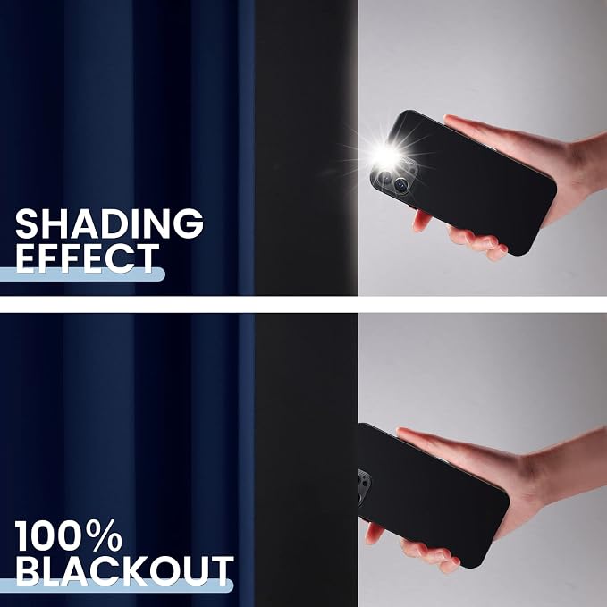 SimpleHome Navy Blue 100% Blackout Curtains Room Darkening Living Room 63 | - Image 4