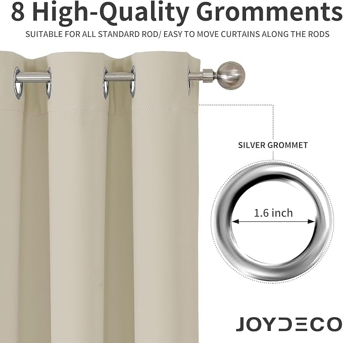Joydeco Blackout Curtains 72 Inch Length 2 Panels Set, Thermal Insulated Long - Image 6