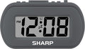 Sharp Battery Alarm Clock, Soft-Touch Case and Backlight, Charcoal Black | by SHARP