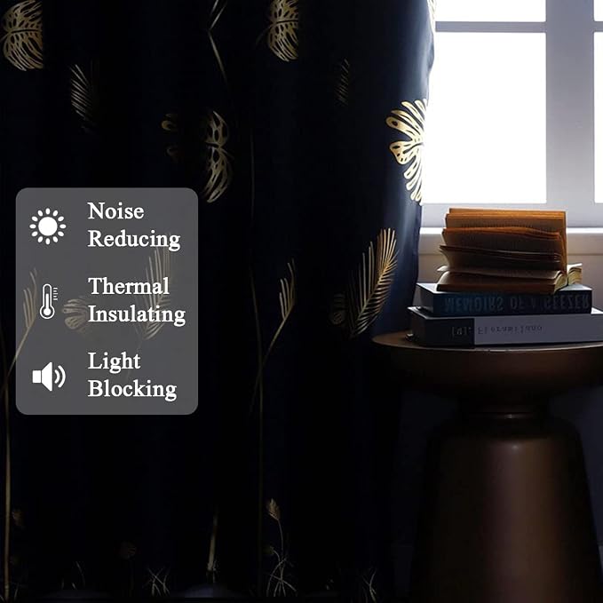 Navy Blue Blackout Curtain for Bedroom 100W x 108L Inch Length Thermal - Image 6