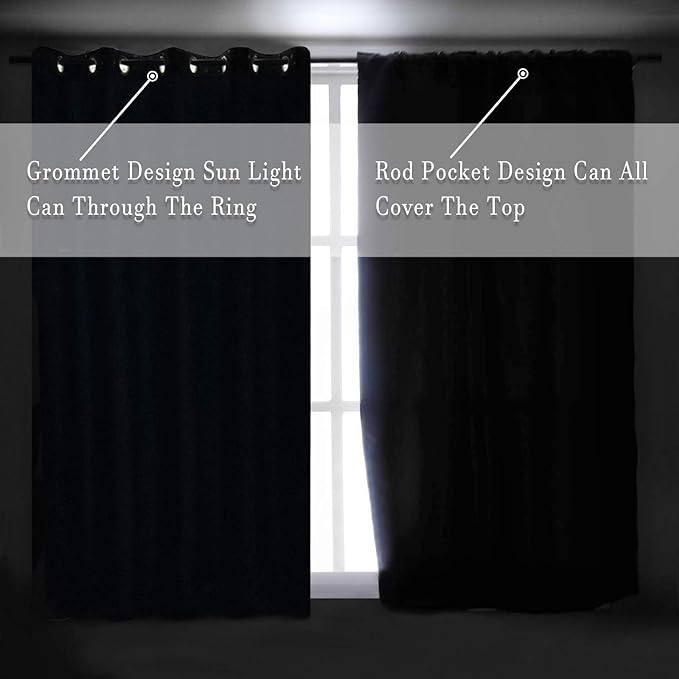 Baby Blue Window Treatment Thermal Insulated Rod Pocket Blackout Curtains/Drapes - Image 5