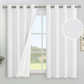 YoungsTex White Linen Blackout Curtains 54 Inch Length by YoungsTex