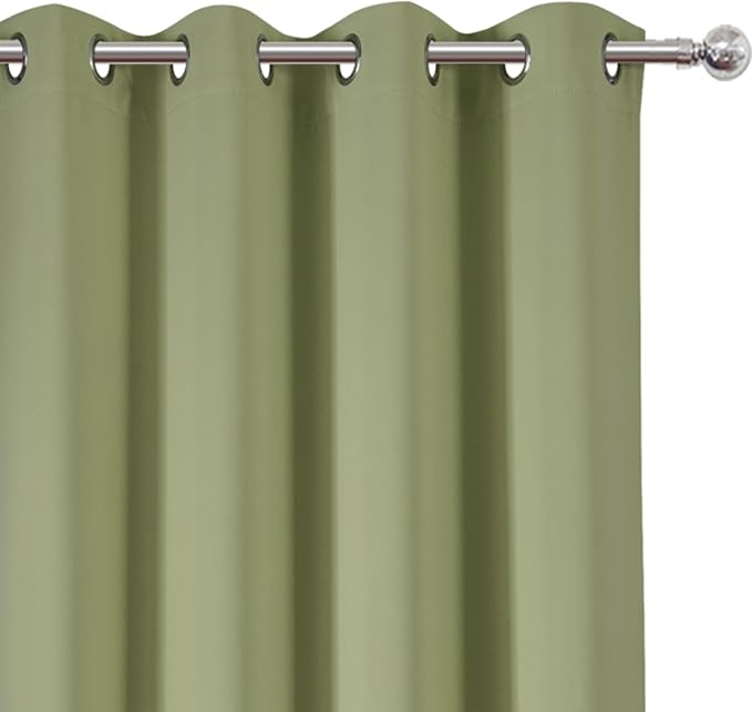 Sage Green Thermal Blackout Curtains/52 x 95 Inch/Set of 2 Panels Room - Image 6