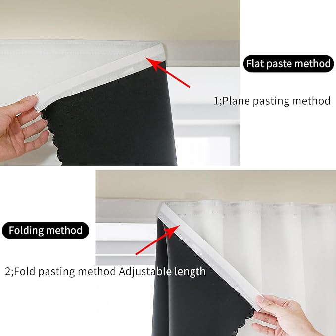 AJAZZ 100% Blackout Stick Curtain Portable Black Out Curtains Adhesive Curtains - Image 4