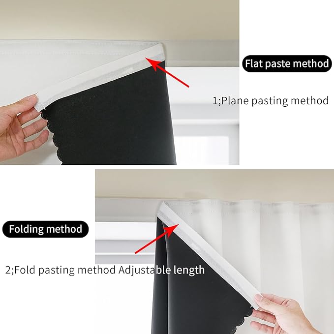 AJAZZ 100% Blackout Shades Window Cover Self Adhesive Curtains Sticky Curtain - Image 4