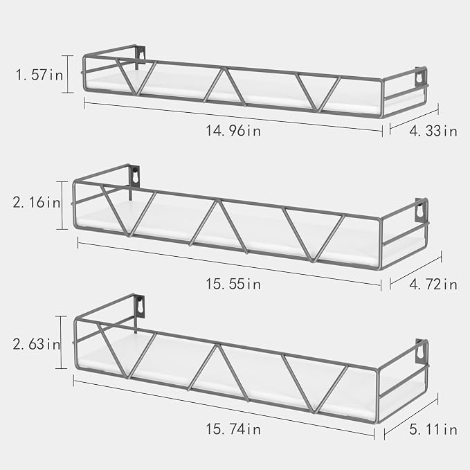 Floating Shelves Set of 3, Wood Wall Shelf, Farmhouse Shelf - Image 3