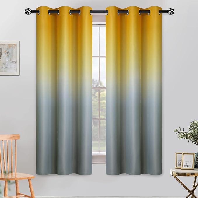 COSVIYA Grommet Ombre Room Darkening Curtains 63 inches Long by COSVIYA