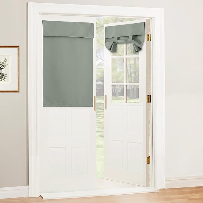 RYB HOME Blackout Door Curtain Kitchen Window Curtains, W34 x L40, Thermal by RYBHOME