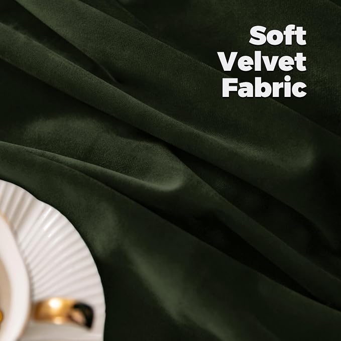 BGment Olive Green Velvet Blackout Curtains - Image 5