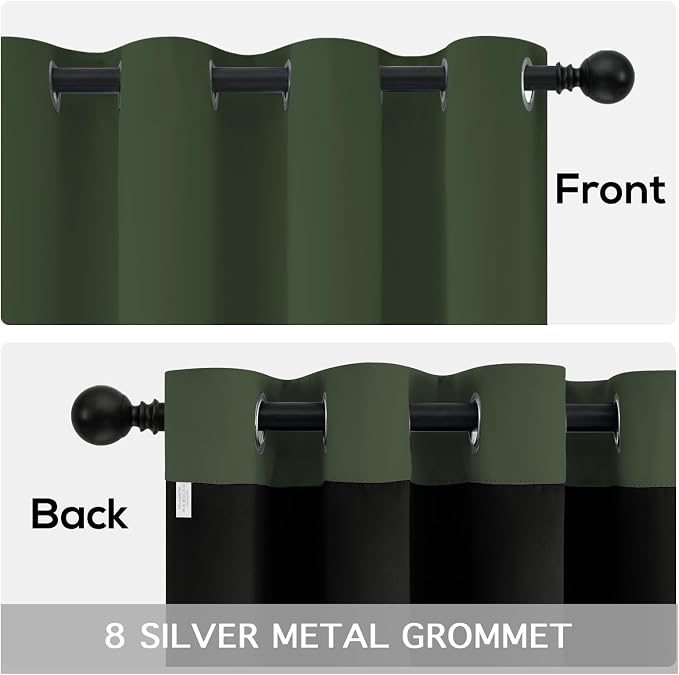 Yakamok Greyish Green Blackout Curtains 84 inches Long - Image 6