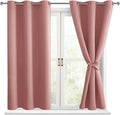 Short Blackout Curtains for Bedroom 2 Panels Dusty Rose 38x45 Inch | Thermal by Hiasan