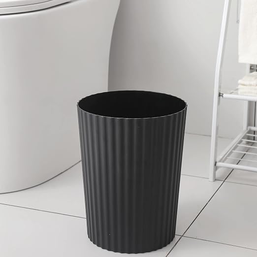 Small Bathroom Trash Can Plastic Wastebasket Garbage Can Black 4 Pack | Sturdy - Image 3