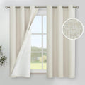 YoungsTex Linen Blackout Curtains 45 Inch Length, Grommet Darkening Drapes | by YoungsTex