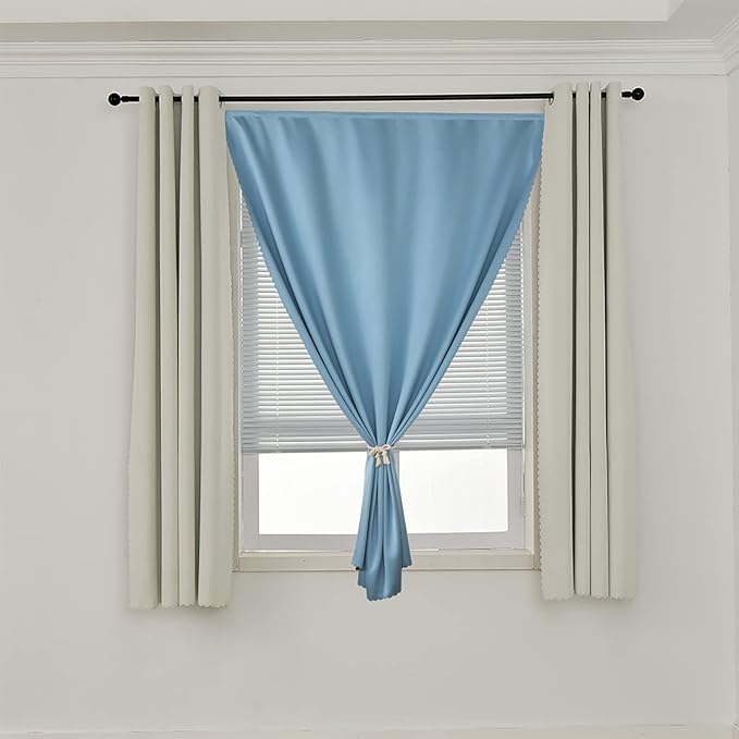 AJAZZ 100% Window Blinds Blackout Portable Blackout Curtains Adhesive Curtains - Image 6