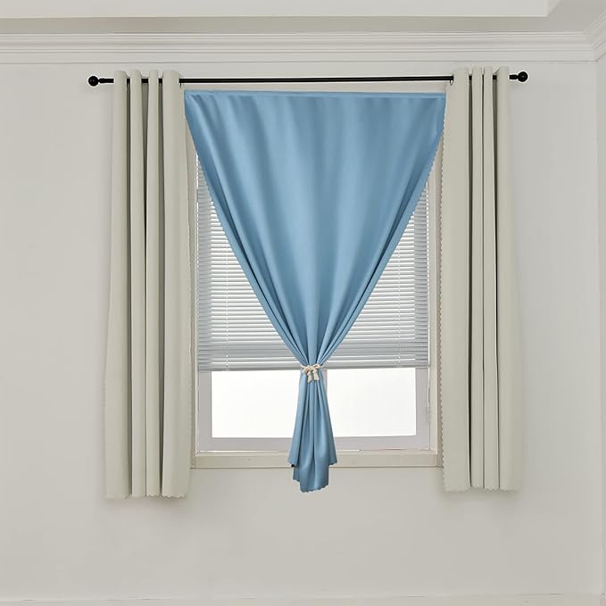AJAZZ 100% Blackout Shades Window Cover Self Adhesive Curtains Sticky Curtain - Image 6