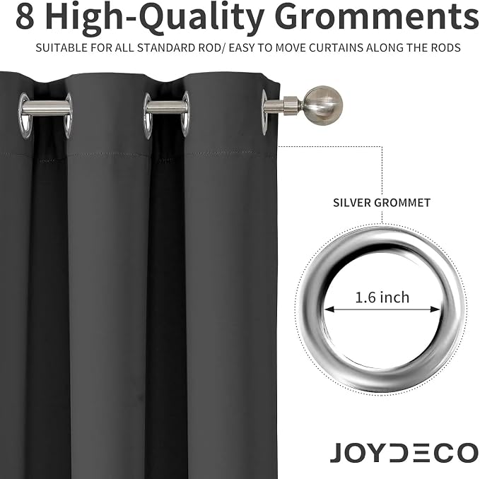 Joydeco Blackout Curtains 63 Inch Length 2 Panels Set, Thermal Insulated Long - Image 3