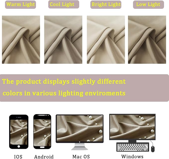 Timeper Taupe Velvet Curtain W104 x L84 inches 1 Panel, Thermal Insulated Light - Image 7