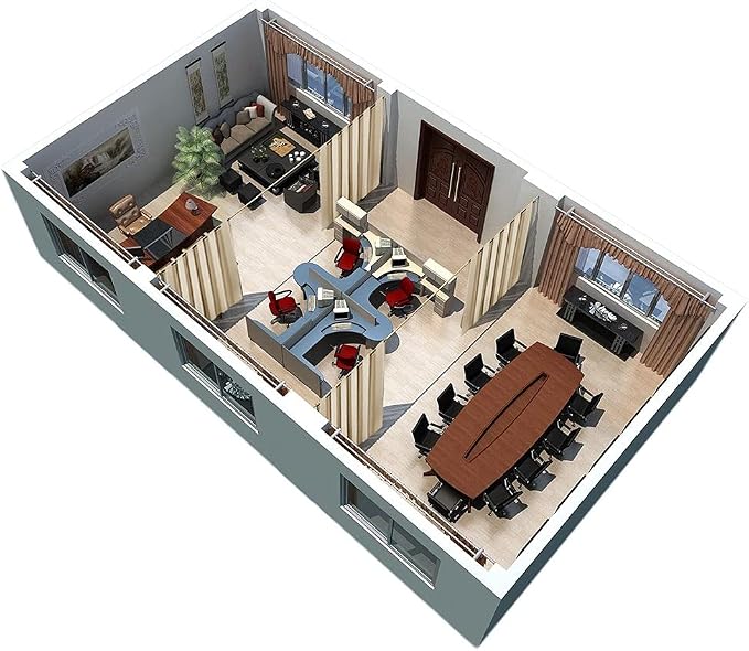RYB HOME Blackout Vertical Blind Large Room Divider Curtain Noise Barrier | - Image 7