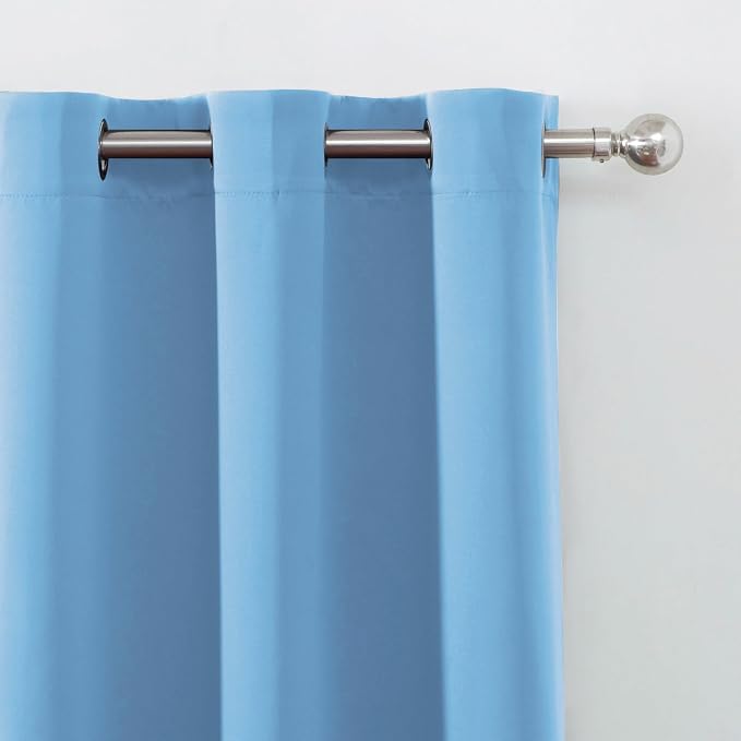 Sky Blue Blackout Curtains 34 x 84 Inch Length/Set of 2 Curtain Panels/Thermal - Image 6