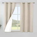 YoungsTex Oatmeal Linen 100% Blackout Curtains 48 Inch Length by YoungsTex