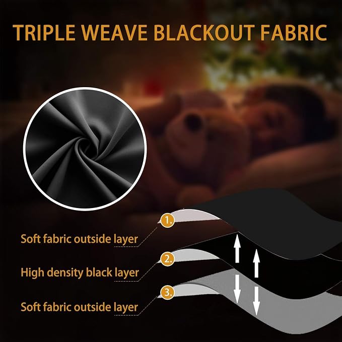 KOUFALL Blackout Curtains 50 Inches Long, Room Darkening Soundproof Short - Image 7