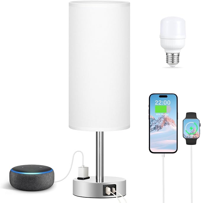 White Touch Bedroom Table Lamp - Image 6