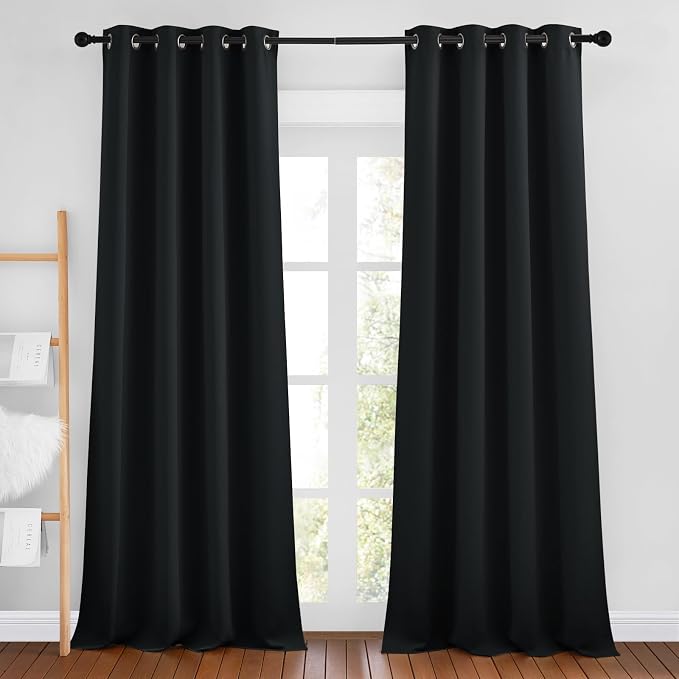 NICETOWN Black Out Curtains 102 inches Long, Grommet Thermal Insulated Solid by NICETOWN