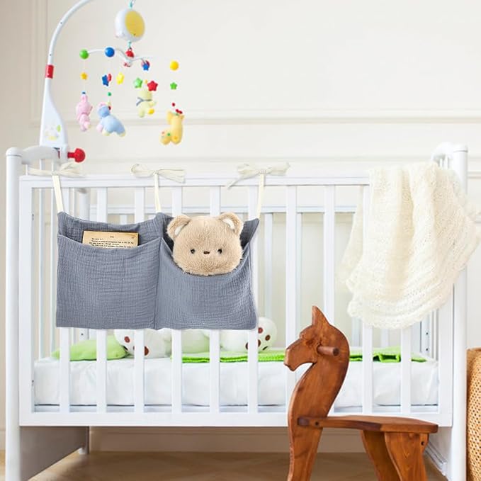 Cinaci 2pcs Cotton Pram Stroller Caddy Baby Crib Hanging Organizers Storage - Image 5
