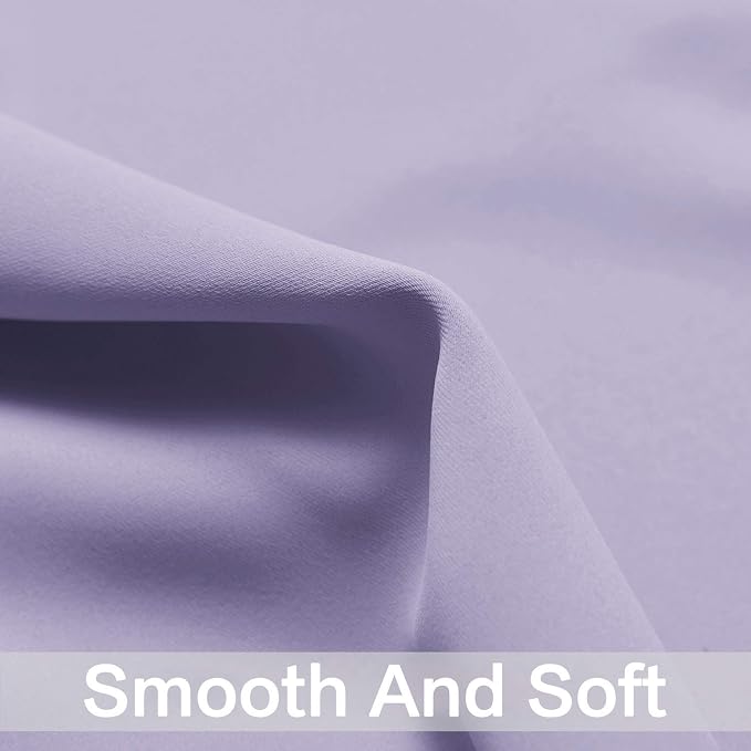 Yakamok Blackout Curtains 38x84 inch Lilac Thermal Drapes-Bedroom | 2 panels - Image 4