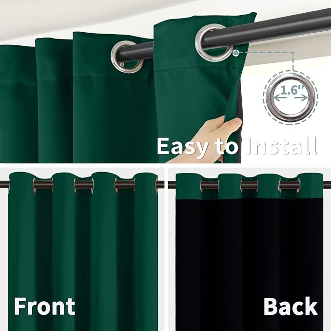 BGment Thermal Insulated 100% Blackout Curtains 72 Inch Length 2 Panels - Image 6