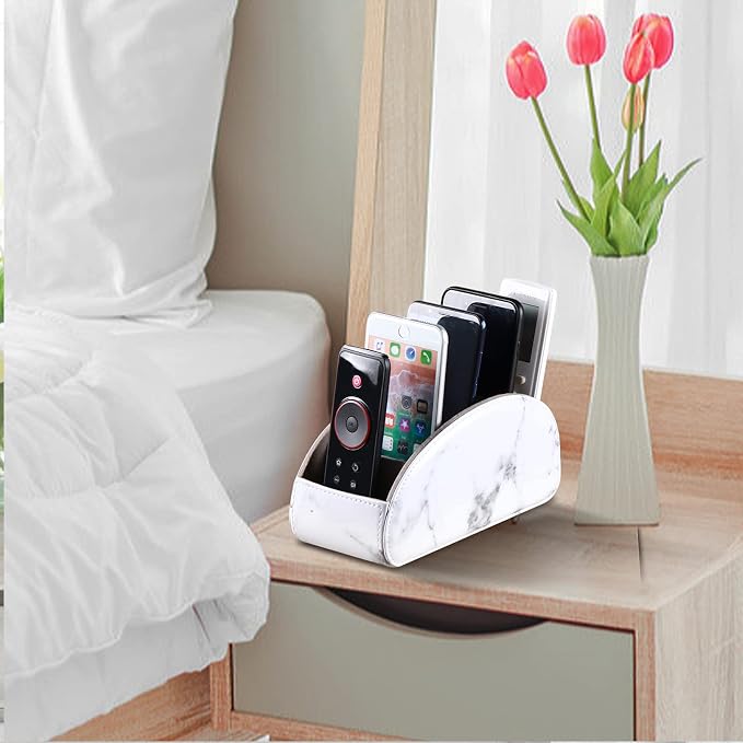 YAPISHI All-in-One Leather White TV Remote Holder - Image 6