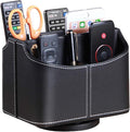 PU Leather 360° Rotatable Remote Control Holder, Nightstand TV Remote Caddy | by PUSU