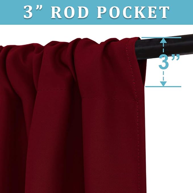 RYB HOME Cafe Blackout Curtains 30 inch Length, Short Window Curtain Tiers | - Image 2