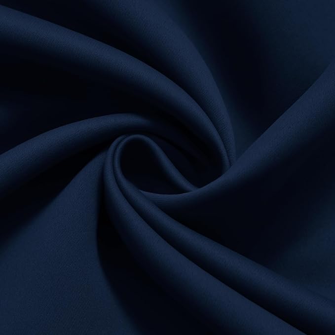 COSVIYA Grommet Blackout Room Darkening Navy Blue Curtains 90 inch Length | - Image 5