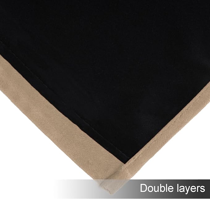 100% Blackout Curtains 84 Inch Long Natural Curtains 2 Panels - Image 8