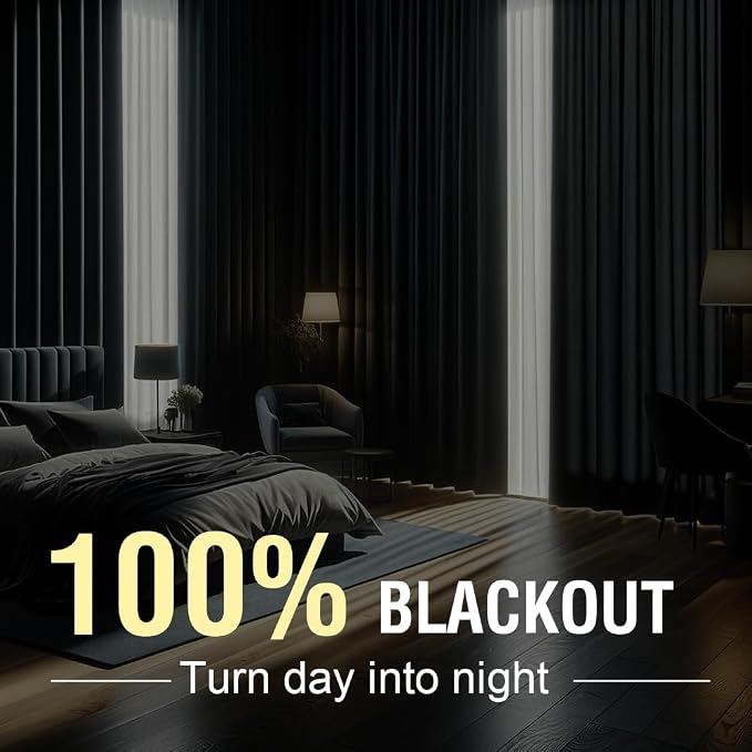 H.VERSAILTEX Linen Blackout Curtains 54 Inches Long 100% Absolutely Blackout - Image 2