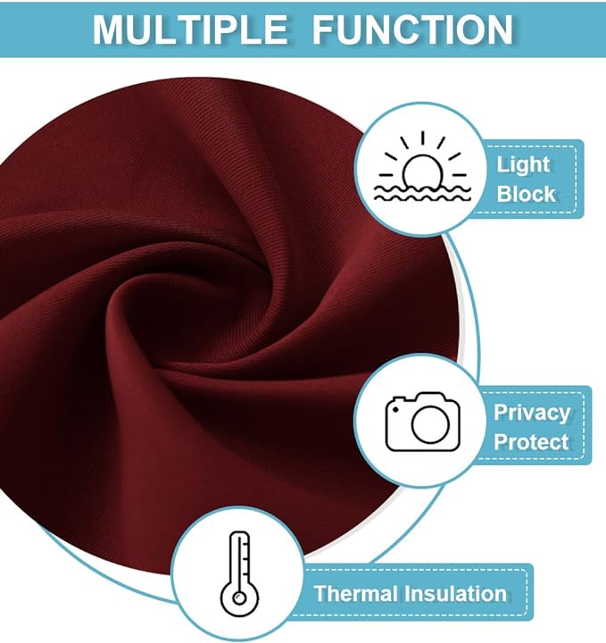 RYB HOME Cafe Blackout Curtains 24 inch Length - Image 2