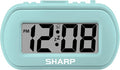 Sharp Battery Alarm Clock with Soft-Touch Case and Blue Backlight, Mint | by SHARP