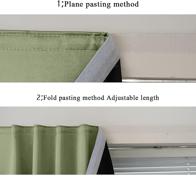 AJAZZ 100% Window Blinds Blackout Portable Black Out Curtains Adhesive Curtains - Image 5