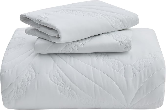 Kingnex Oversized Cal King Bedspreads 120x120 Ultrasonic Quilted White | - Image 6