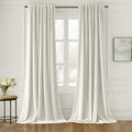 MIULEE Ivory White Velvet Pinch Pleat Blackout Curtains W52 X L108 Inches | 2 by MIULEE