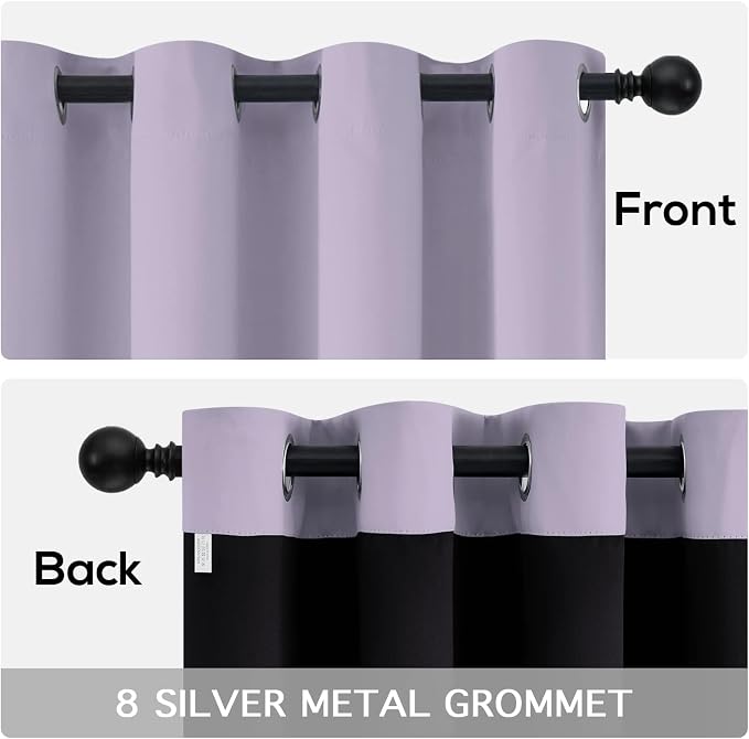 Yakamok Lilac Blackout Curtains 45 inches Long - Image 5