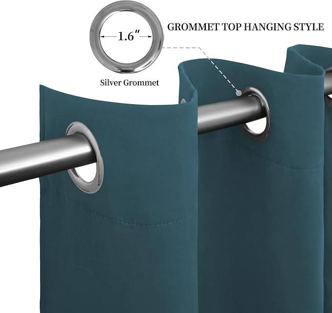 Easy-Going Thermal Grommet Blackout Curtains, 2 Panels 52x96 in, Noise Reduction - Image 5