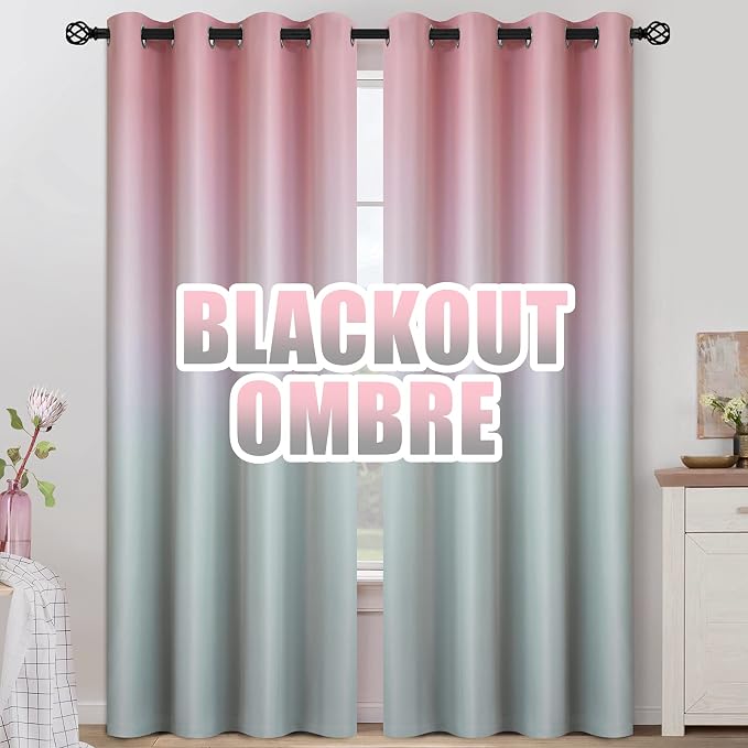 COSVIYA Grommet Ombre Room Darkening Curtains 96 inches Long by COSVIYA