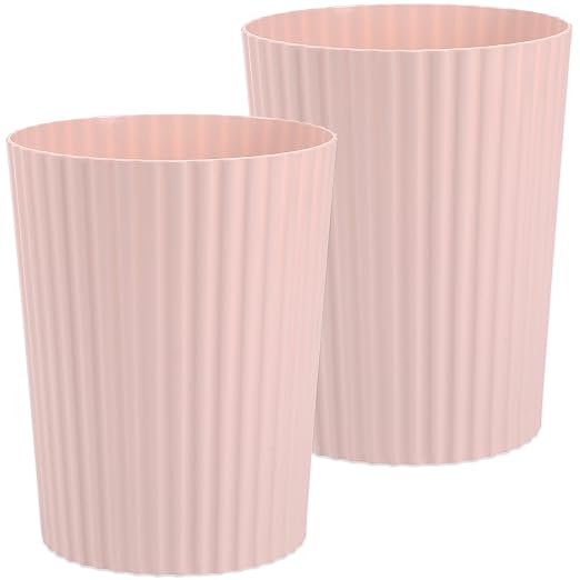 JiatuA Small Bathroom Trash Can Plastic Wastebasket Garbage Can Pink 2 Pack | by JiatuA