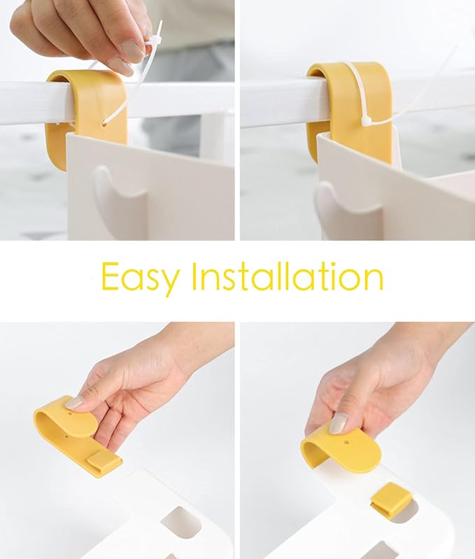 Bedside Hanging Caddy, Plastic Hanging Storage Shelf Holder Organizer - Image 7