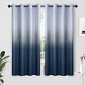 SimpleHome Ombre Gradient Navy Blue White to Gray Curtains Bedroom, 52Wx63L | by SimpleHome