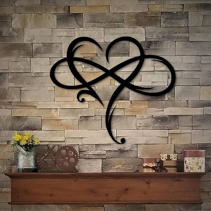AOOLVY Infinity Heart Wall Decor, Unique Infinity Heart Metal Art Wall Decor by Unknown