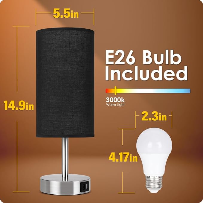 Bedside Lamp with USB Port - Image 4